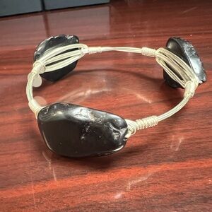 Black Stone Wire Bracelet
